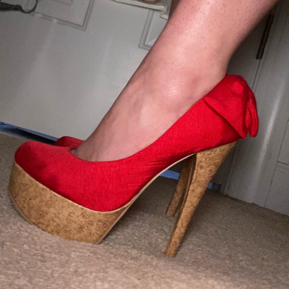 Red Platform High Heels size 6 1/2